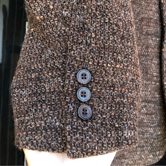 Le Collezioni Structure Brown Virgin Wool Blend Blazer M - Picture 5 of 16